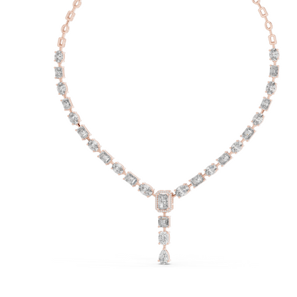 21.178 CT Lab-Created VVS-VS EF CVD Diamond Necklace | Elegant Diamond Design | 18KT, 14KT, Rose, Yellow, White Gold | Luxury Fine Jewelry
