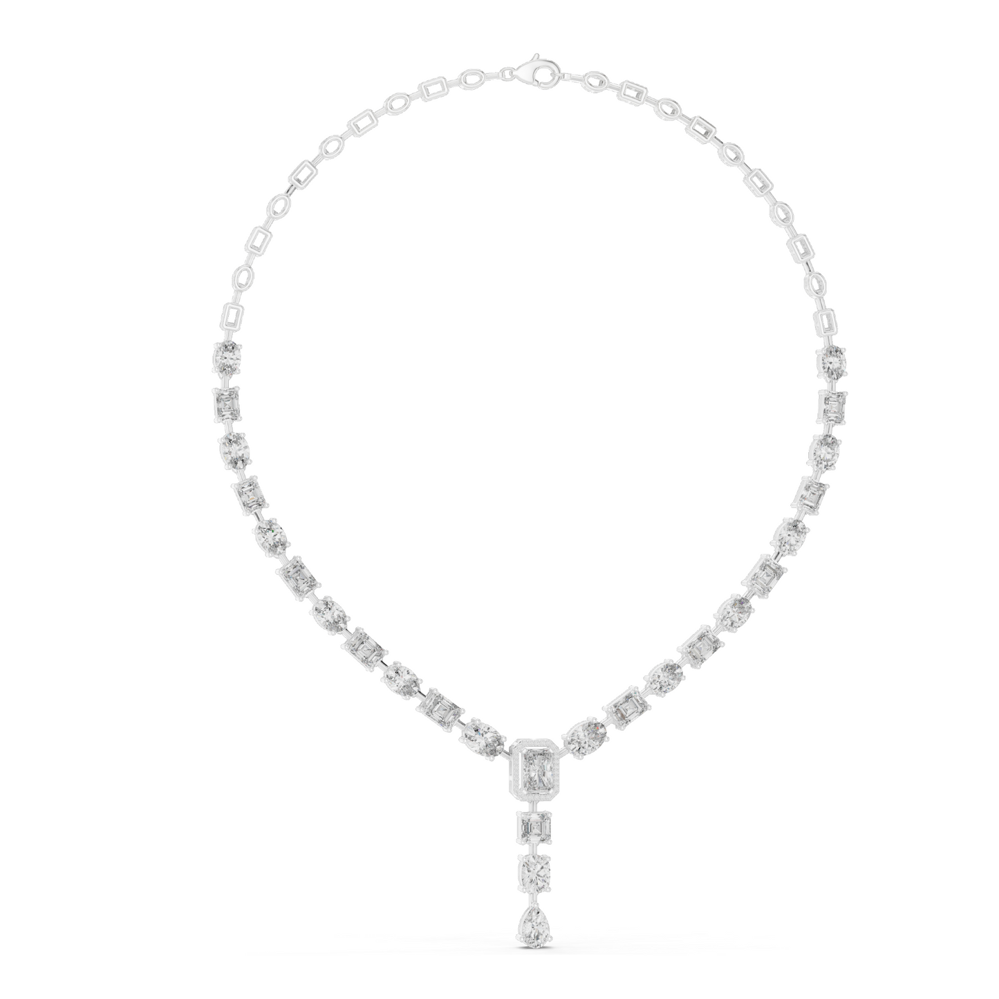 21.178 CT Lab-Created VVS-VS EF CVD Diamond Necklace | Elegant Diamond Design | 18KT, 14KT, Rose, Yellow, White Gold | Luxury Fine Jewelry