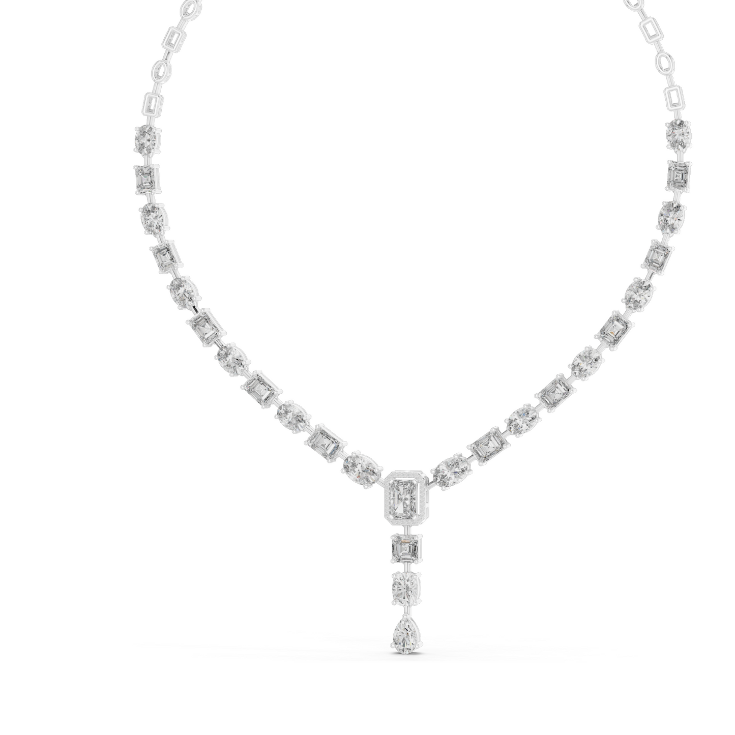 21.178 CT Lab-Created VVS-VS EF CVD Diamond Necklace | Elegant Diamond Design | 18KT, 14KT, Rose, Yellow, White Gold | Luxury Fine Jewelry