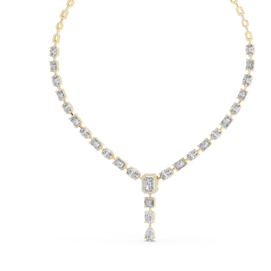 21.178 CT Lab-Created VVS-VS EF CVD Diamond Necklace | Elegant Diamond Design | 18KT, 14KT, Rose, Yellow, White Gold | Luxury Fine Jewelry