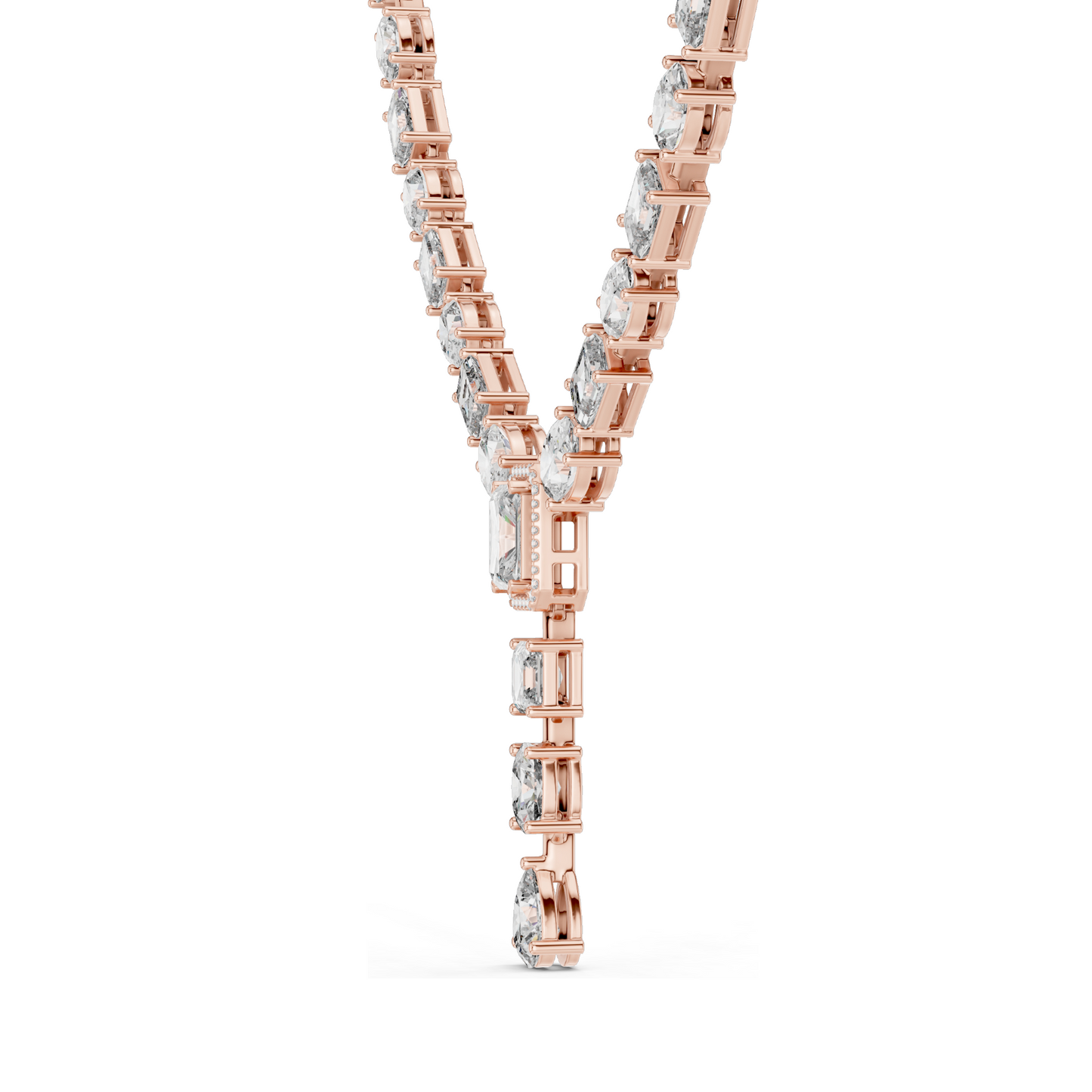 21.178 CT Lab-Grown Diamond Necklace | VVS-VS Clarity, EF Color | 18KT, 14KT, Rose, Yellow, White Gold | Luxury Fine Jewelry