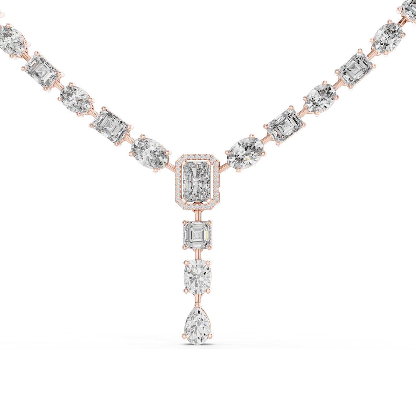 21.178 CT Lab-Grown Diamond Necklace | VVS-VS Clarity, EF Color | 18KT, 14KT, Rose, Yellow, White Gold | Luxury Fine Jewelry