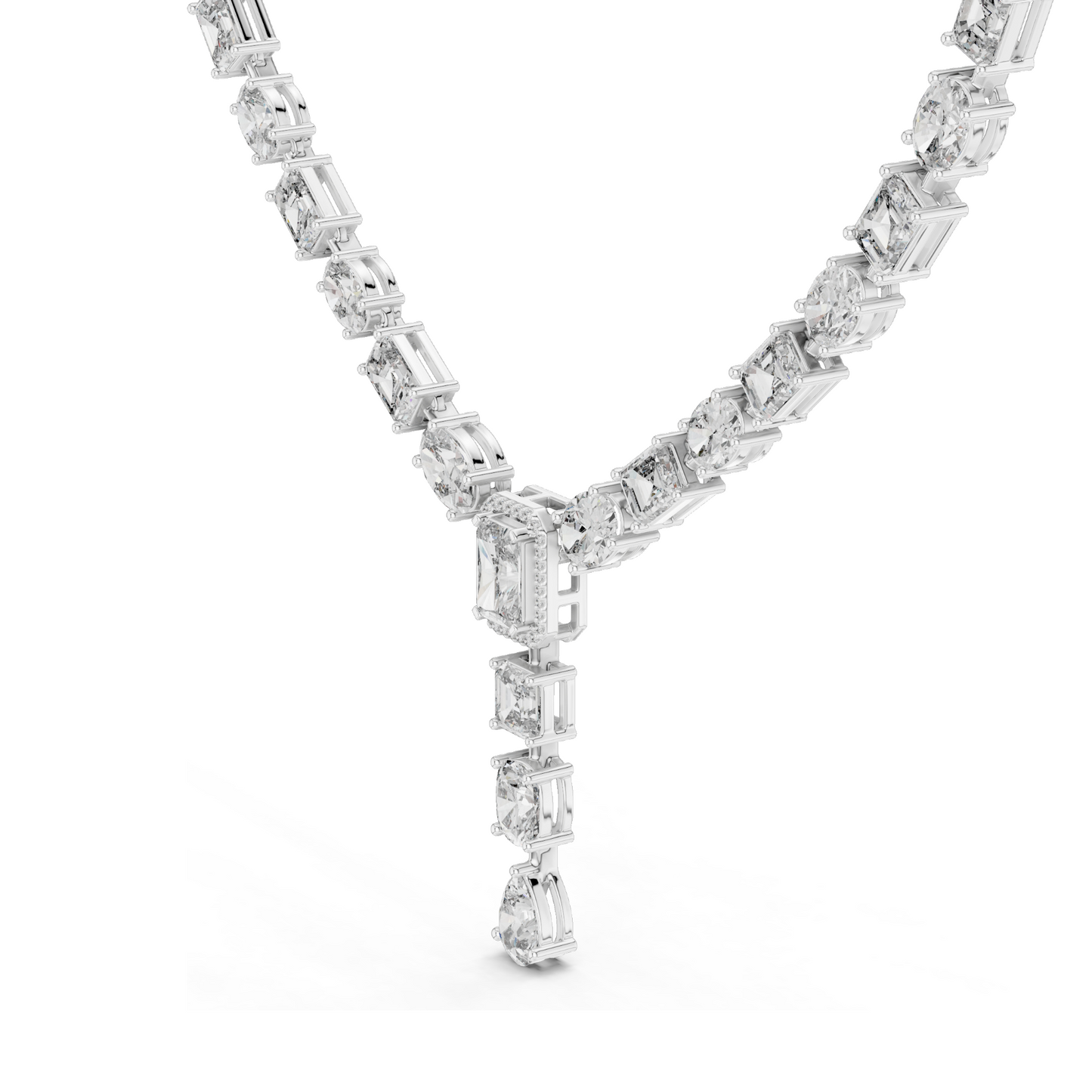 21.178 CT Lab-Grown Diamond Necklace | VVS-VS Clarity, EF Color | 18KT, 14KT, Rose, Yellow, White Gold | Luxury Fine Jewelry