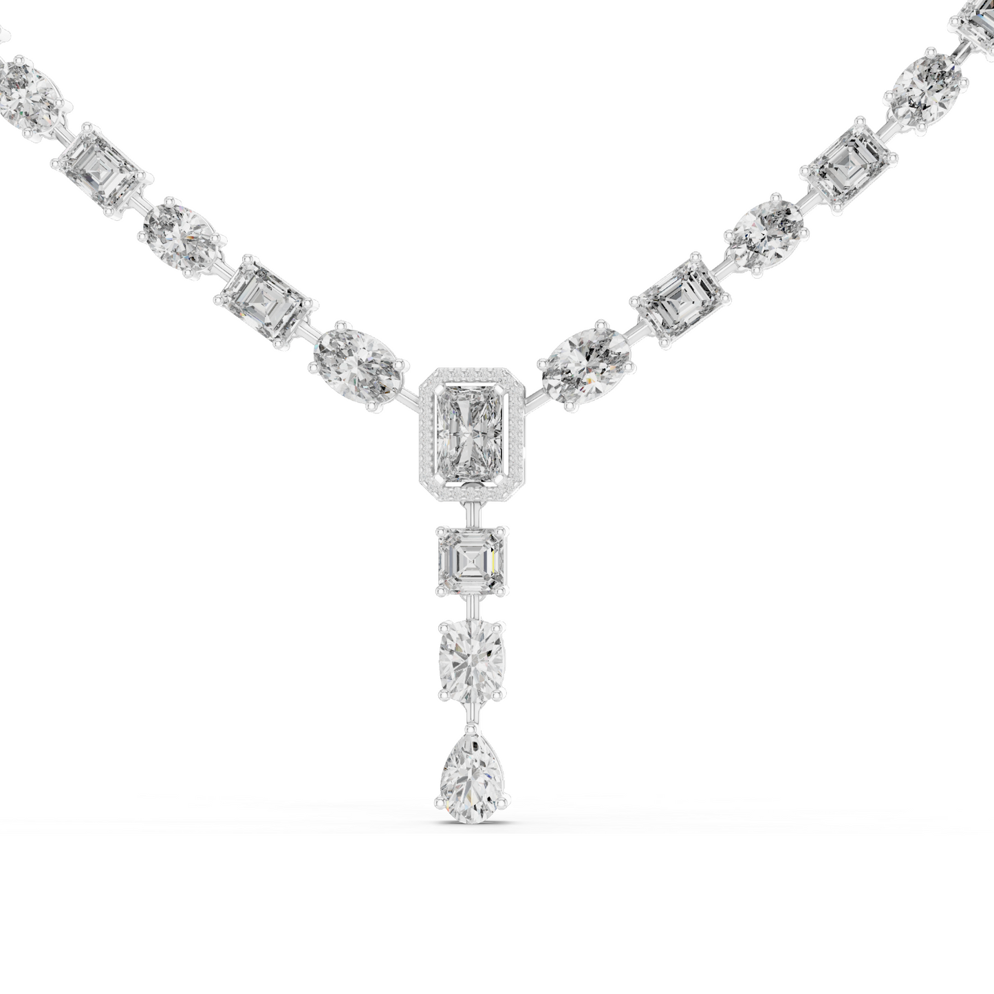 21.178 CT Lab-Grown Diamond Necklace | VVS-VS Clarity, EF Color | 18KT, 14KT, Rose, Yellow, White Gold | Luxury Fine Jewelry