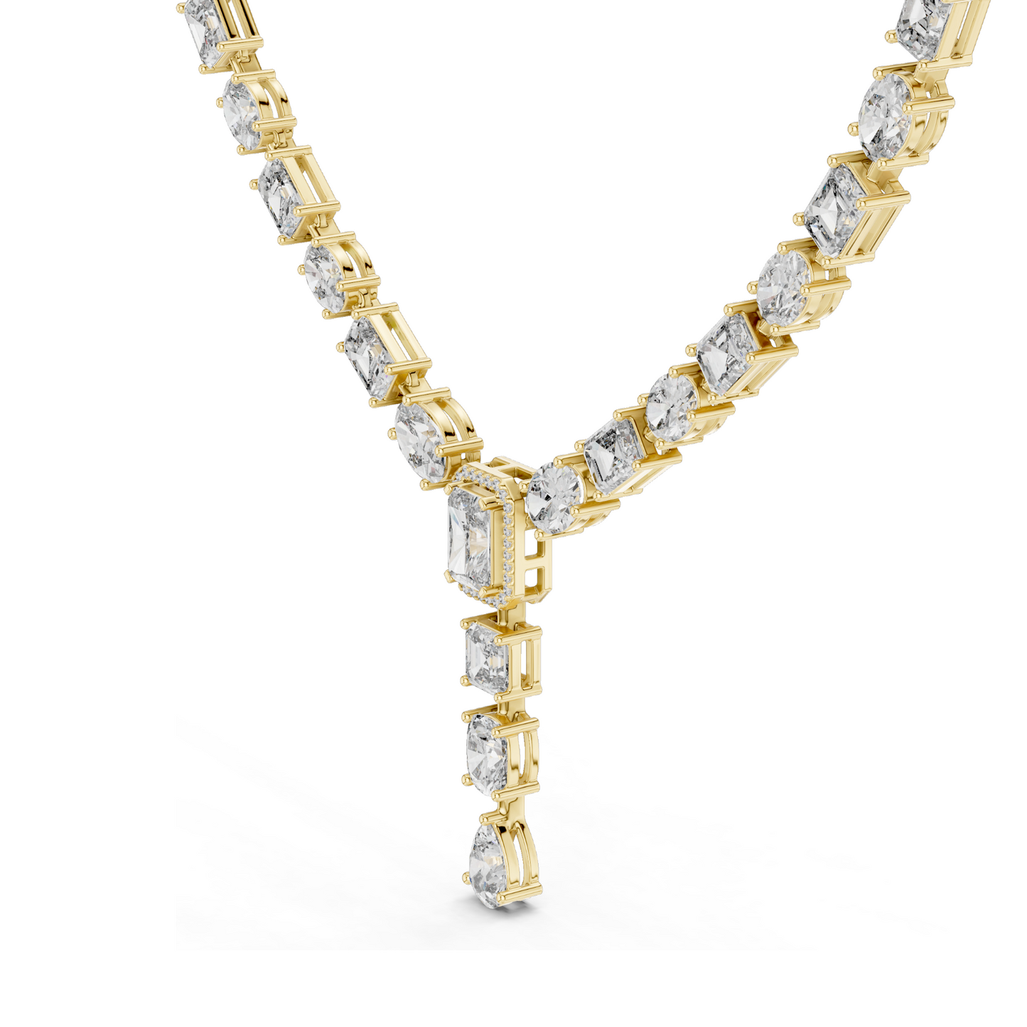 21.178 CT Lab-Grown Diamond Necklace | VVS-VS Clarity, EF Color | 18KT, 14KT, Rose, Yellow, White Gold | Luxury Fine Jewelry
