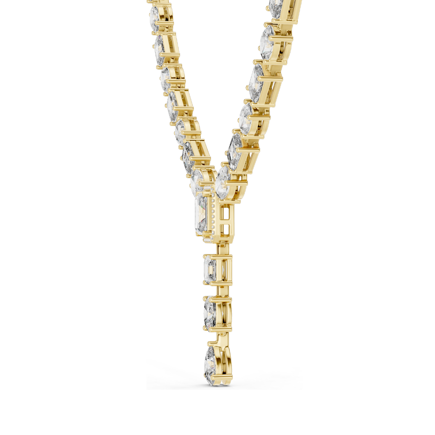 21.178 CT Lab-Grown Diamond Necklace | VVS-VS Clarity, EF Color | 18KT, 14KT, Rose, Yellow, White Gold | Luxury Fine Jewelry