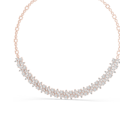 23.22 CT Lab-Created VVS-VS EF CVD Diamond Necklace | Princess Cut Diamonds | 18KT, 14KT, Rose, Yellow, White Gold | Luxury Fine Jewelry
