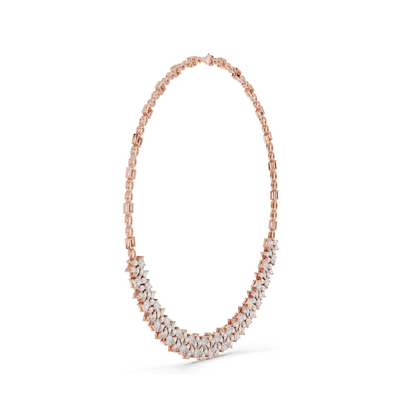 23.22 CT Lab-Created VVS-VS EF CVD Diamond Necklace | Princess Cut Diamonds | 18KT, 14KT, Rose, Yellow, White Gold | Luxury Fine Jewelry