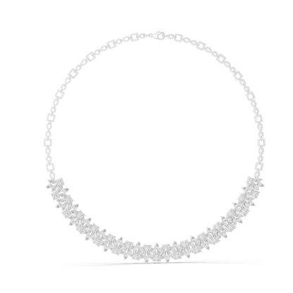 23.22 CT Lab-Created VVS-VS EF CVD Diamond Necklace | Princess Cut Diamonds | 18KT, 14KT, Rose, Yellow, White Gold | Luxury Fine Jewelry
