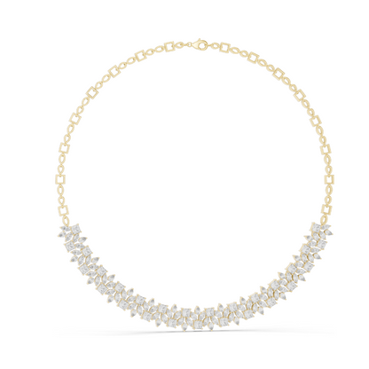 23.22 CT Lab-Created VVS-VS EF CVD Diamond Necklace | Princess Cut Diamonds | 18KT, 14KT, Rose, Yellow, White Gold | Luxury Fine Jewelry