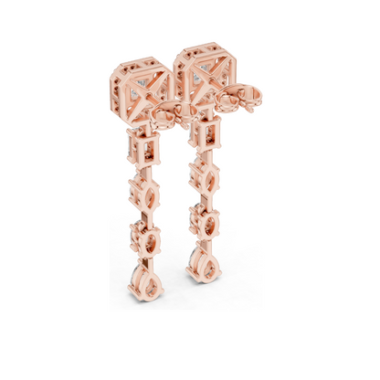 2.812 CT Lab-Created CVD Diamond Drop Earrings | VVS-VS Clarity | 18KT, 14KT, 10KT Gold & 925 Silver | Rose, Yellow, White Gold | Luxury Fine Jewelry