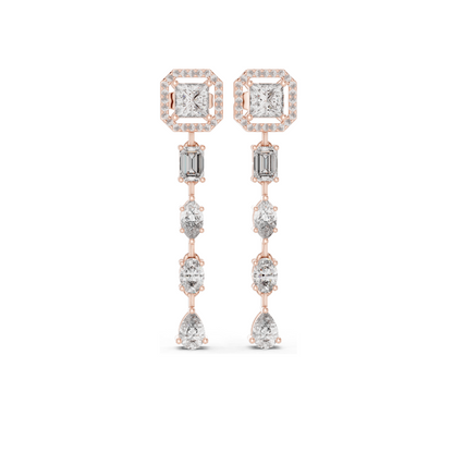 2.812 CT Lab-Created CVD Diamond Drop Earrings | VVS-VS Clarity | 18KT, 14KT, 10KT Gold & 925 Silver | Rose, Yellow, White Gold | Luxury Fine Jewelry
