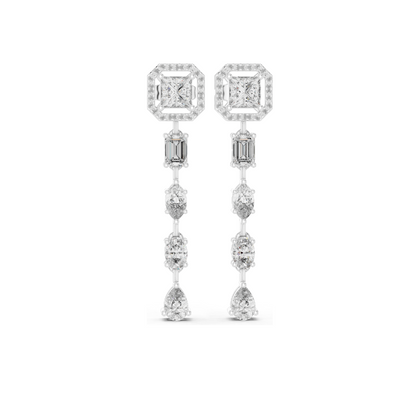 2.812 CT Lab-Created CVD Diamond Drop Earrings | VVS-VS Clarity | 18KT, 14KT, 10KT Gold & 925 Silver | Rose, Yellow, White Gold | Luxury Fine Jewelry