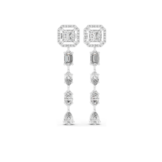 2.812 CT Lab-Created CVD Diamond Drop Earrings | VVS-VS Clarity | 18KT, 14KT, 10KT Gold & 925 Silver | Rose, Yellow, White Gold | Luxury Fine Jewelry