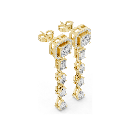 2.812 CT Lab-Created CVD Diamond Drop Earrings | VVS-VS Clarity | 18KT, 14KT, 10KT Gold & 925 Silver | Rose, Yellow, White Gold | Luxury Fine Jewelry