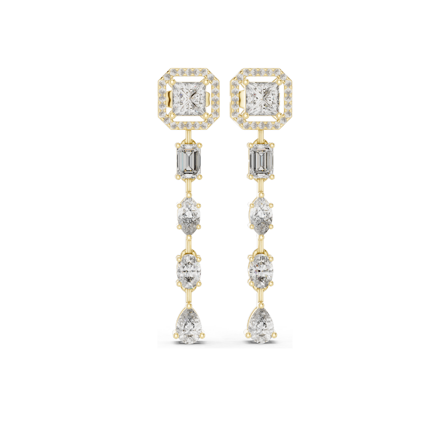 2.812 CT Lab-Created CVD Diamond Drop Earrings | VVS-VS Clarity | 18KT, 14KT, 10KT Gold & 925 Silver | Rose, Yellow, White Gold | Luxury Fine Jewelry