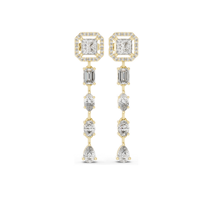 2.812 CT Lab-Created CVD Diamond Drop Earrings | VVS-VS Clarity | 18KT, 14KT, 10KT Gold & 925 Silver | Rose, Yellow, White Gold | Luxury Fine Jewelry