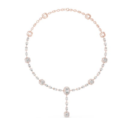 12.06 CT Lab-Created VVS-VS EF CVD Diamond Necklace | 18KT, 14KT, Rose, Yellow, White Gold | Luxury Fine Jewelry