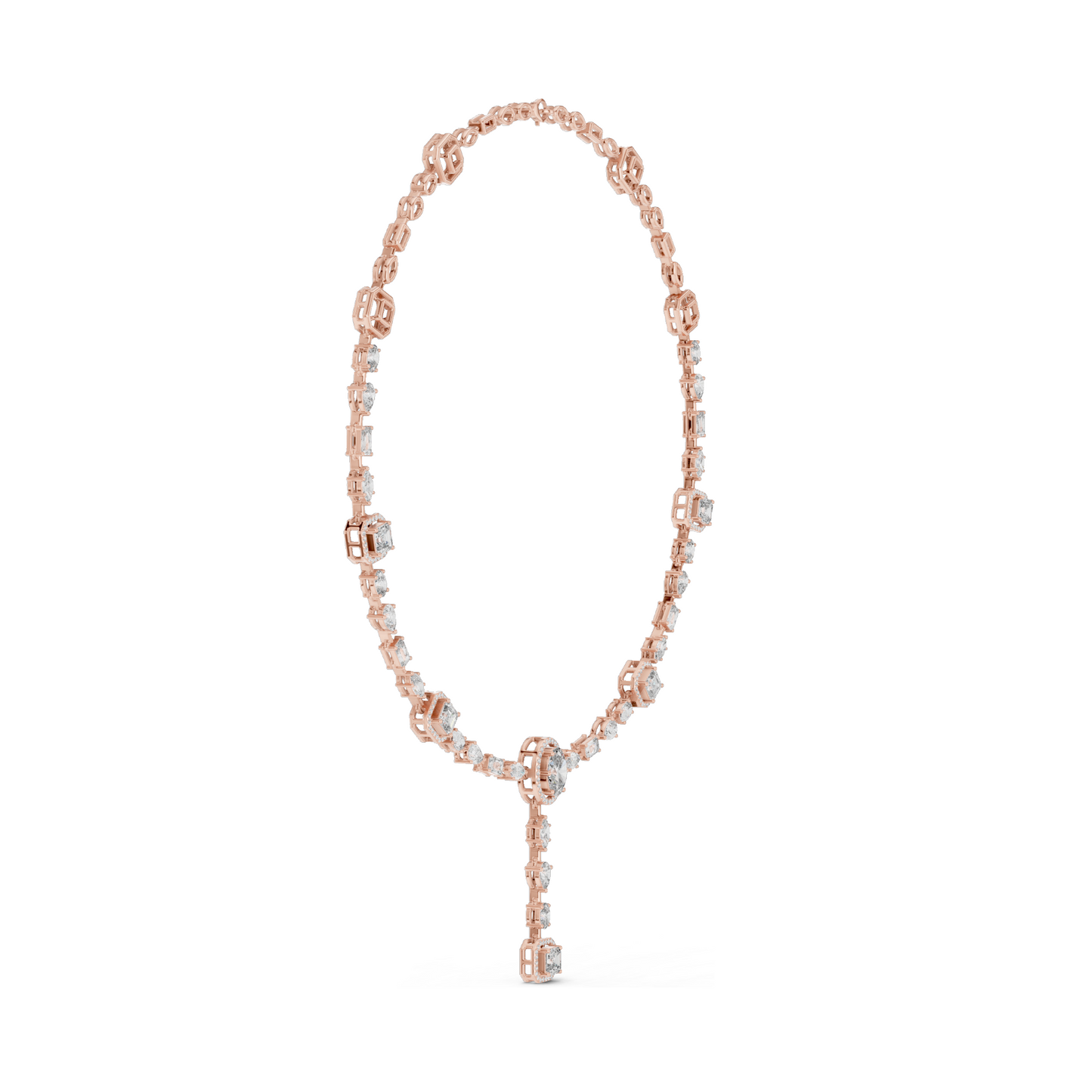 12.06 CT Lab-Created VVS-VS EF CVD Diamond Necklace | 18KT, 14KT, Rose, Yellow, White Gold | Luxury Fine Jewelry