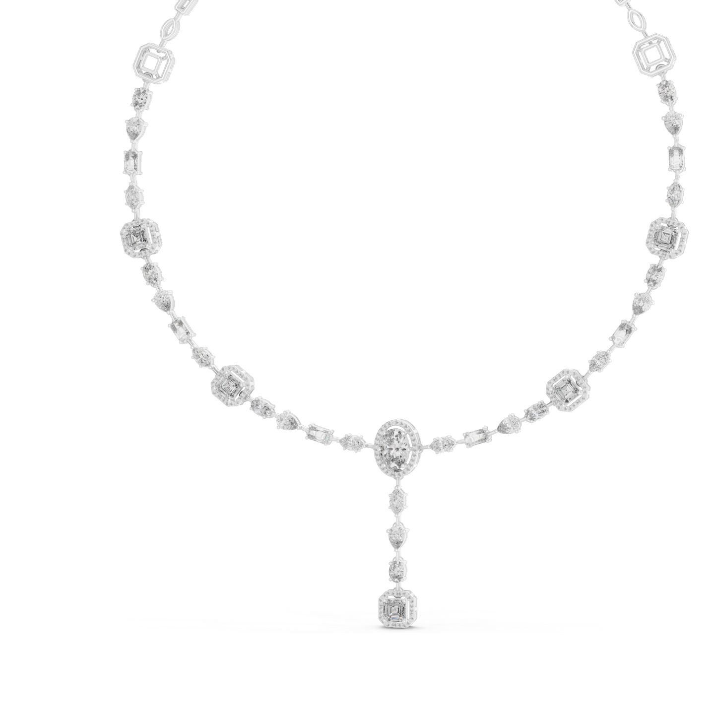 12.06 CT Lab-Created VVS-VS EF CVD Diamond Necklace | 18KT, 14KT, Rose, Yellow, White Gold | Luxury Fine Jewelry