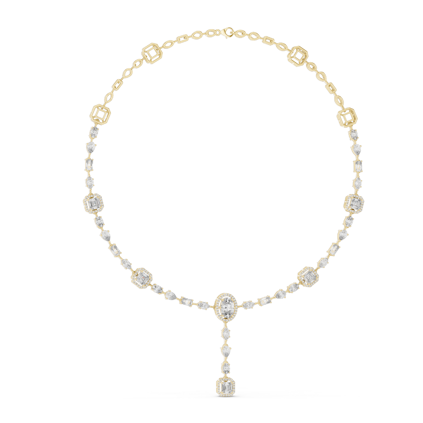12.06 CT Lab-Created VVS-VS EF CVD Diamond Necklace | 18KT, 14KT, Rose, Yellow, White Gold | Luxury Fine Jewelry
