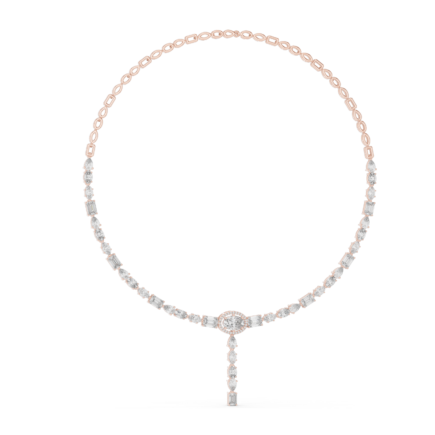 14.27 CT Lab-Grown VVS-VS EF CVD Diamond Necklace | 18KT, 14KT, Rose, Yellow, White Gold | Luxury Fine Jewelry