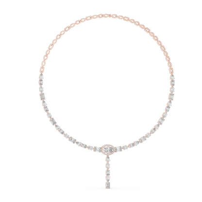 14.27 CT Lab-Grown VVS-VS EF CVD Diamond Necklace | 18KT, 14KT, Rose, Yellow, White Gold | Luxury Fine Jewelry
