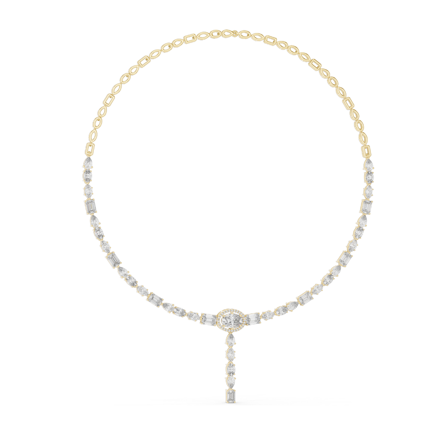 14.27 CT Lab-Grown VVS-VS EF CVD Diamond Necklace | 18KT, 14KT, Rose, Yellow, White Gold | Luxury Fine Jewelry