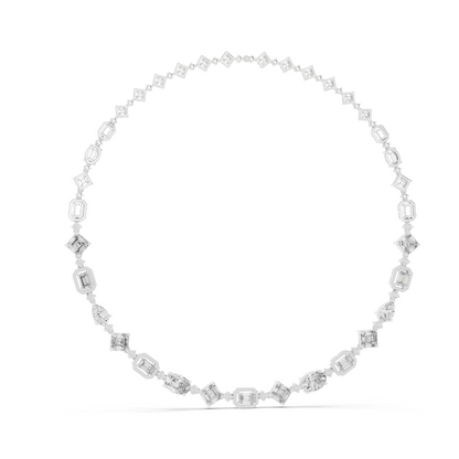 18.78 CT Lab-Created VVS-VS EF CVD Diamond Necklace | Emerald, Round, Princess Cut | 18KT, 14KT, Rose, Yellow, White Gold | Luxury Fine Jewelry