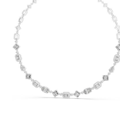 18.78 CT Lab-Created VVS-VS EF CVD Diamond Necklace | Emerald, Round, Princess Cut | 18KT, 14KT, Rose, Yellow, White Gold | Luxury Fine Jewelry