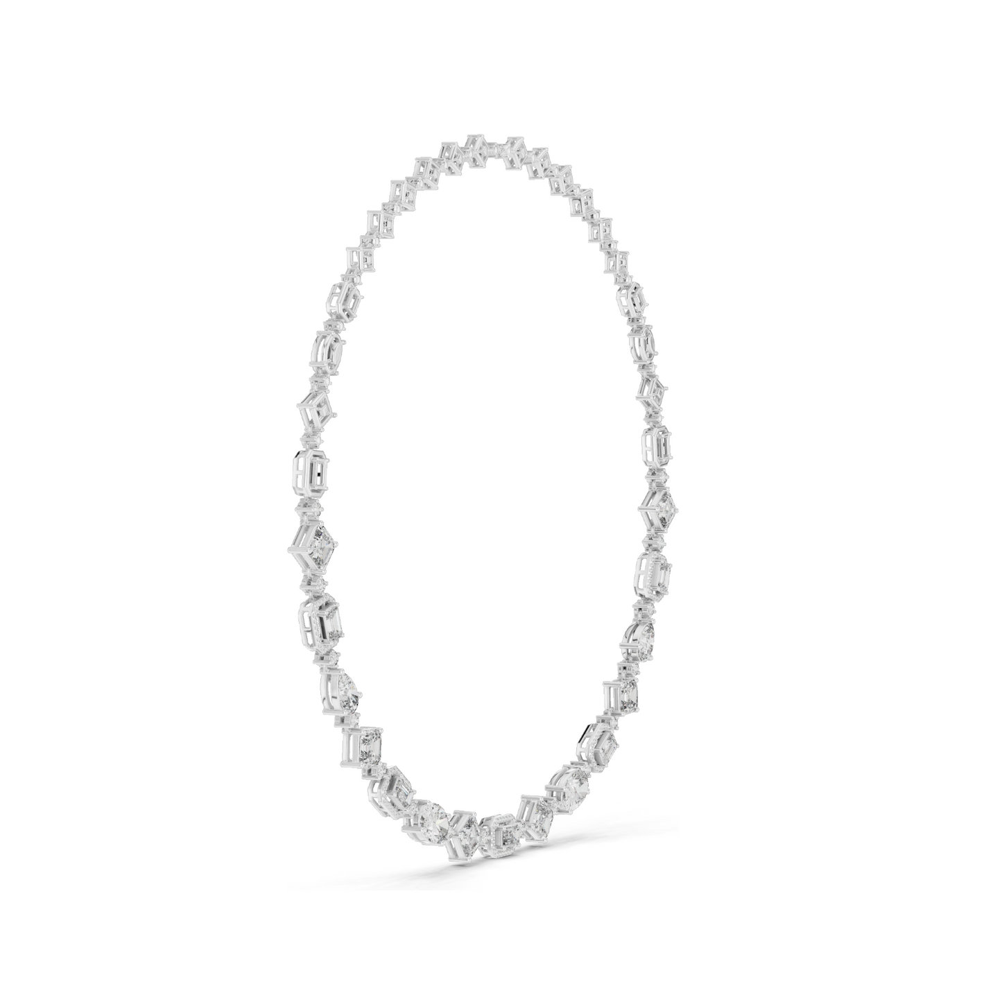 18.78 CT Lab-Created VVS-VS EF CVD Diamond Necklace | Emerald, Round, Princess Cut | 18KT, 14KT, Rose, Yellow, White Gold | Luxury Fine Jewelry