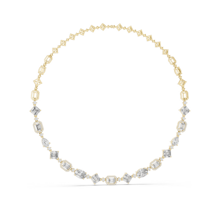 18.78 CT Lab-Created VVS-VS EF CVD Diamond Necklace | Emerald, Round, Princess Cut | 18KT, 14KT, Rose, Yellow, White Gold | Luxury Fine Jewelry