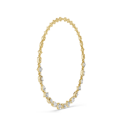 18.78 CT Lab-Created VVS-VS EF CVD Diamond Necklace | Emerald, Round, Princess Cut | 18KT, 14KT, Rose, Yellow, White Gold | Luxury Fine Jewelry