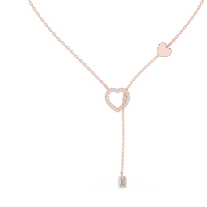 0.3 CT Lab Diamond Heart Necklace | 18KT, 14KT Rose, Yellow, White Gold | Luxury Fine Jewelry with VVS-VS EF CVD Diamonds