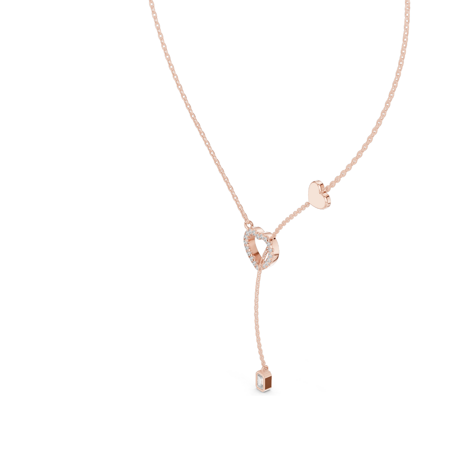 0.3 CT Lab Diamond Heart Necklace | 18KT, 14KT Rose, Yellow, White Gold | Luxury Fine Jewelry with VVS-VS EF CVD Diamonds
