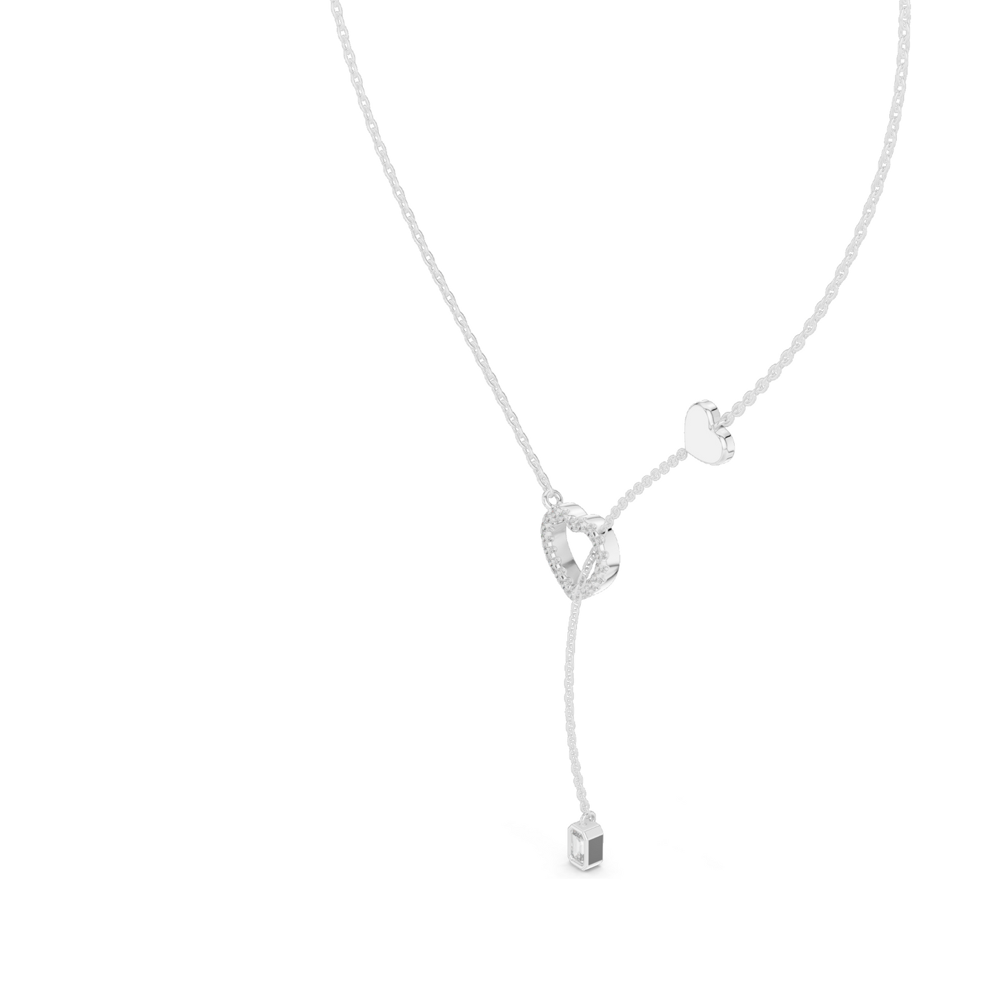 0.3 CT Lab Diamond Heart Necklace | 18KT, 14KT Rose, Yellow, White Gold | Luxury Fine Jewelry with VVS-VS EF CVD Diamonds