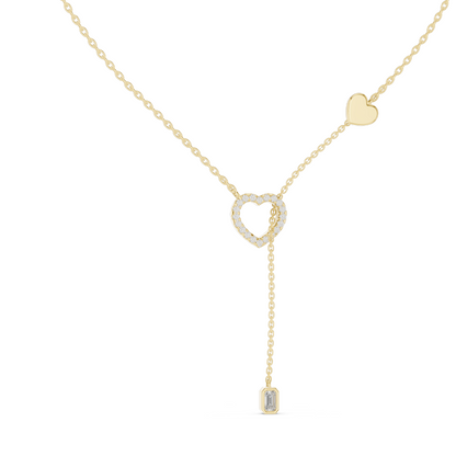 0.3 CT Lab Diamond Heart Necklace | 18KT, 14KT Rose, Yellow, White Gold | Luxury Fine Jewelry with VVS-VS EF CVD Diamonds