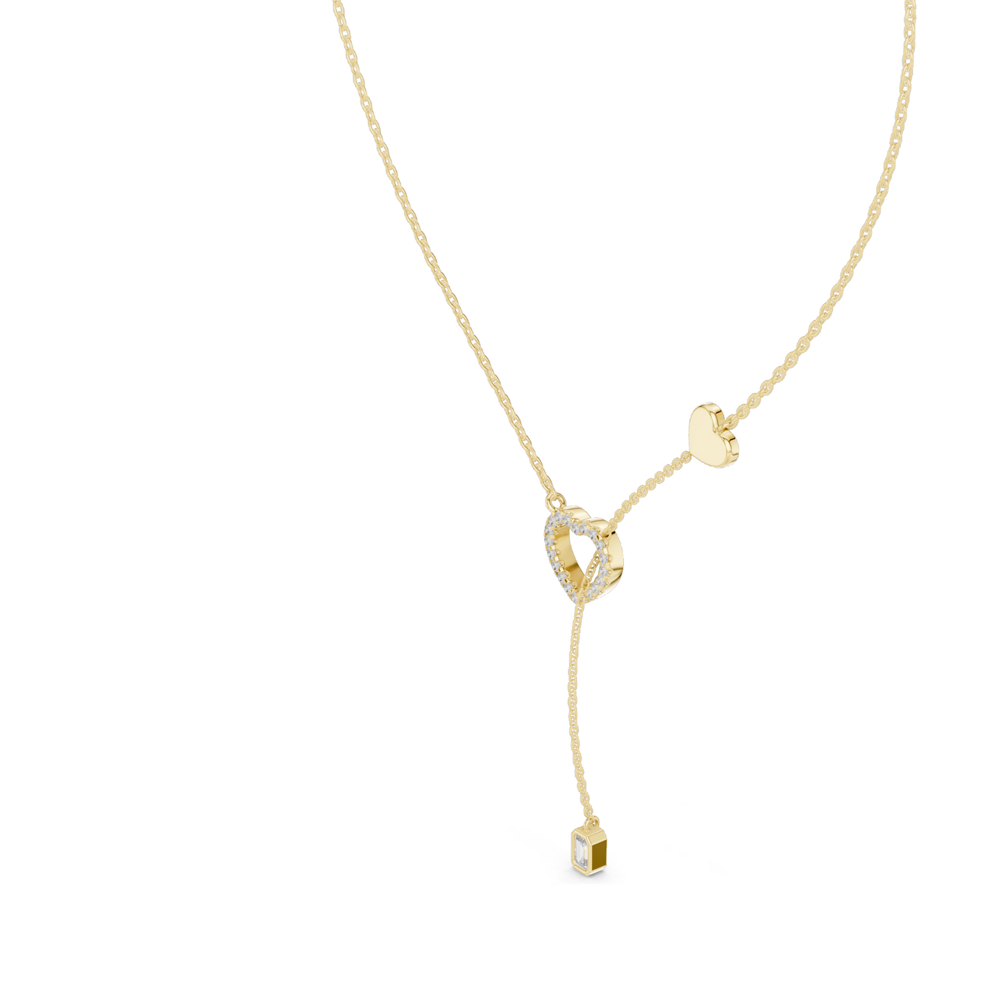 0.3 CT Lab Diamond Heart Necklace | 18KT, 14KT Rose, Yellow, White Gold | Luxury Fine Jewelry with VVS-VS EF CVD Diamonds