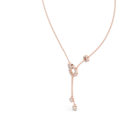 0.463 CT Lab-Created Diamond Y-Necklace | 18KT, 14KT Gold & 925 Silver | Rose, Yellow, White Gold | Luxury Fine Jewelry Pendant
