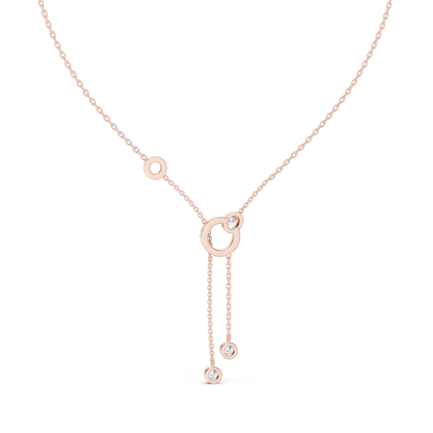 0.463 CT Lab-Created Diamond Y-Necklace | 18KT, 14KT Gold & 925 Silver | Rose, Yellow, White Gold | Luxury Fine Jewelry Pendant