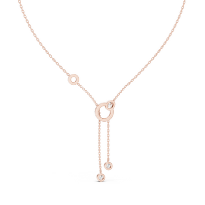 0.463 CT Lab-Created Diamond Y-Necklace | 18KT, 14KT Gold & 925 Silver | Rose, Yellow, White Gold | Luxury Fine Jewelry Pendant