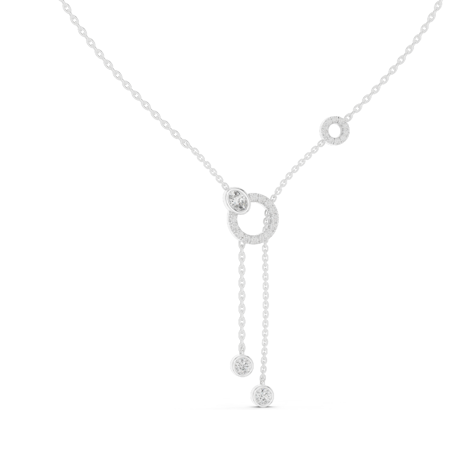 0.463 CT Lab-Created Diamond Y-Necklace | 18KT, 14KT Gold & 925 Silver | Rose, Yellow, White Gold | Luxury Fine Jewelry Pendant