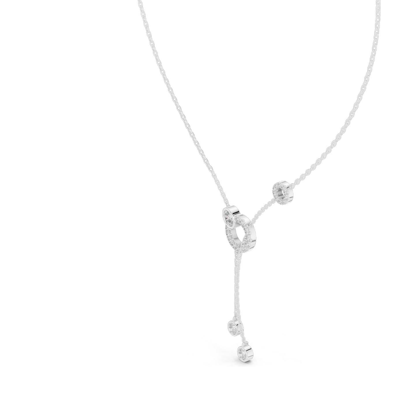 0.463 CT Lab-Created Diamond Y-Necklace | 18KT, 14KT Gold & 925 Silver | Rose, Yellow, White Gold | Luxury Fine Jewelry Pendant