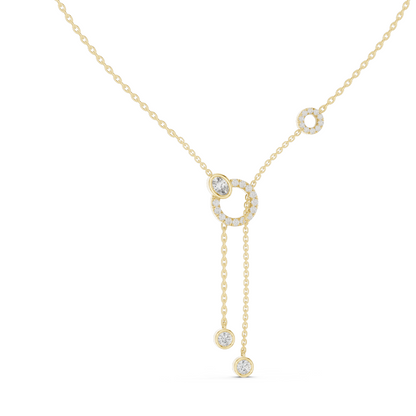 0.463 CT Lab-Created Diamond Y-Necklace | 18KT, 14KT Gold & 925 Silver | Rose, Yellow, White Gold | Luxury Fine Jewelry Pendant