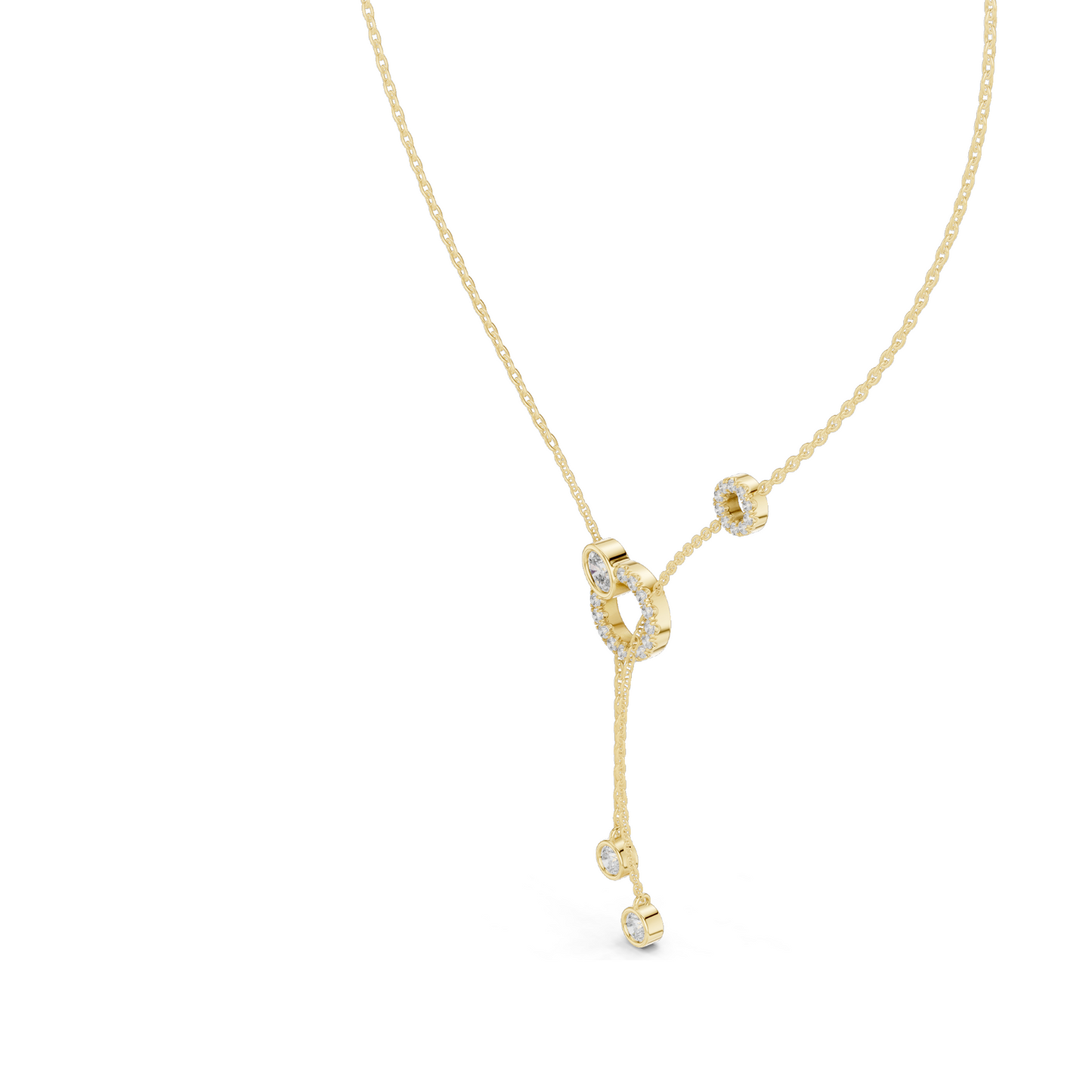 0.463 CT Lab-Created Diamond Y-Necklace | 18KT, 14KT Gold & 925 Silver | Rose, Yellow, White Gold | Luxury Fine Jewelry Pendant