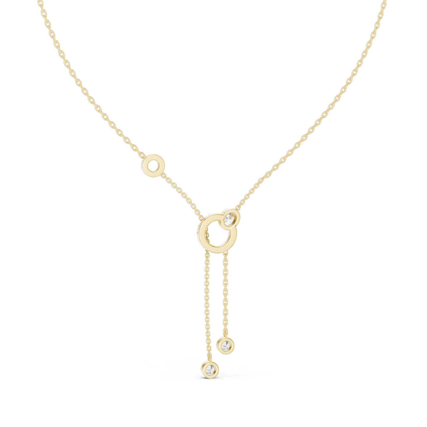 0.463 CT Lab-Created Diamond Y-Necklace | 18KT, 14KT Gold & 925 Silver | Rose, Yellow, White Gold | Luxury Fine Jewelry Pendant