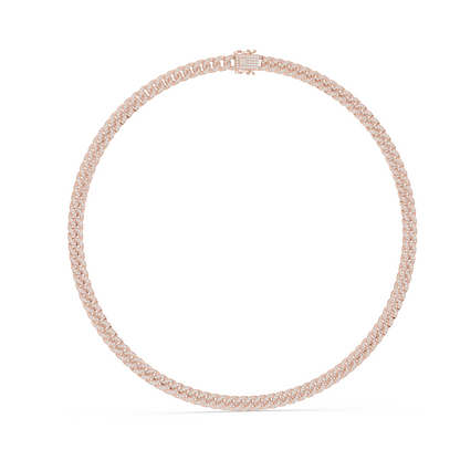 7.208 CT Lab-Created VVS-VS EF CVD Diamond Cuban Link Necklace | Round Brilliant Cut | 18KT, 14KT, Rose, Yellow, White Gold | 81.3g Fine Jewelry