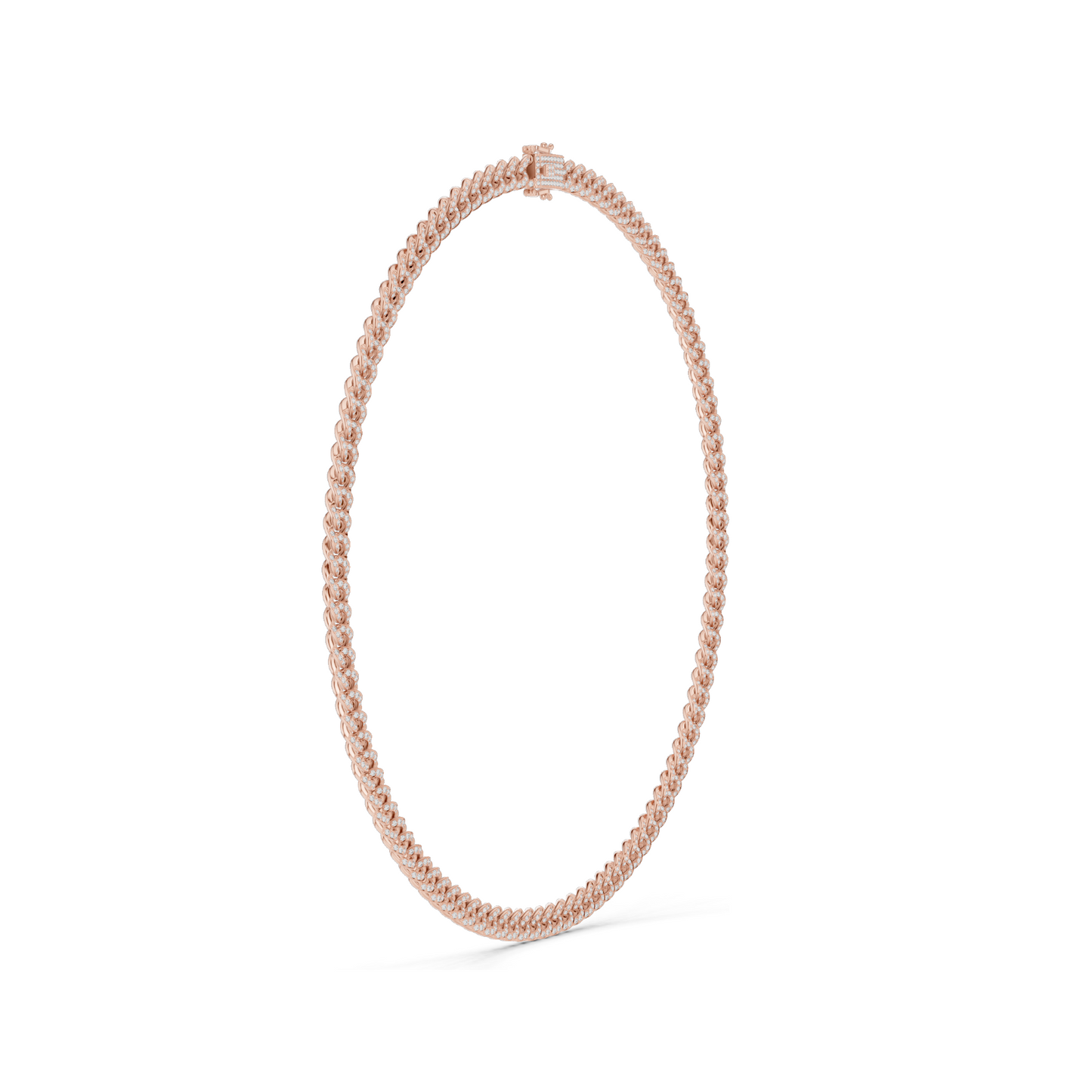 7.208 CT Lab-Created VVS-VS EF CVD Diamond Cuban Link Necklace | Round Brilliant Cut | 18KT, 14KT, Rose, Yellow, White Gold | 81.3g Fine Jewelry