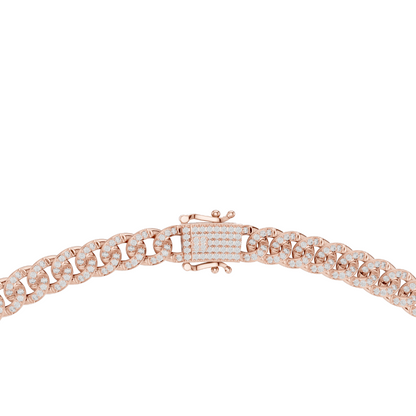 7.208 CT Lab-Created VVS-VS EF CVD Diamond Cuban Link Necklace | Round Brilliant Cut | 18KT, 14KT, Rose, Yellow, White Gold | 81.3g Fine Jewelry