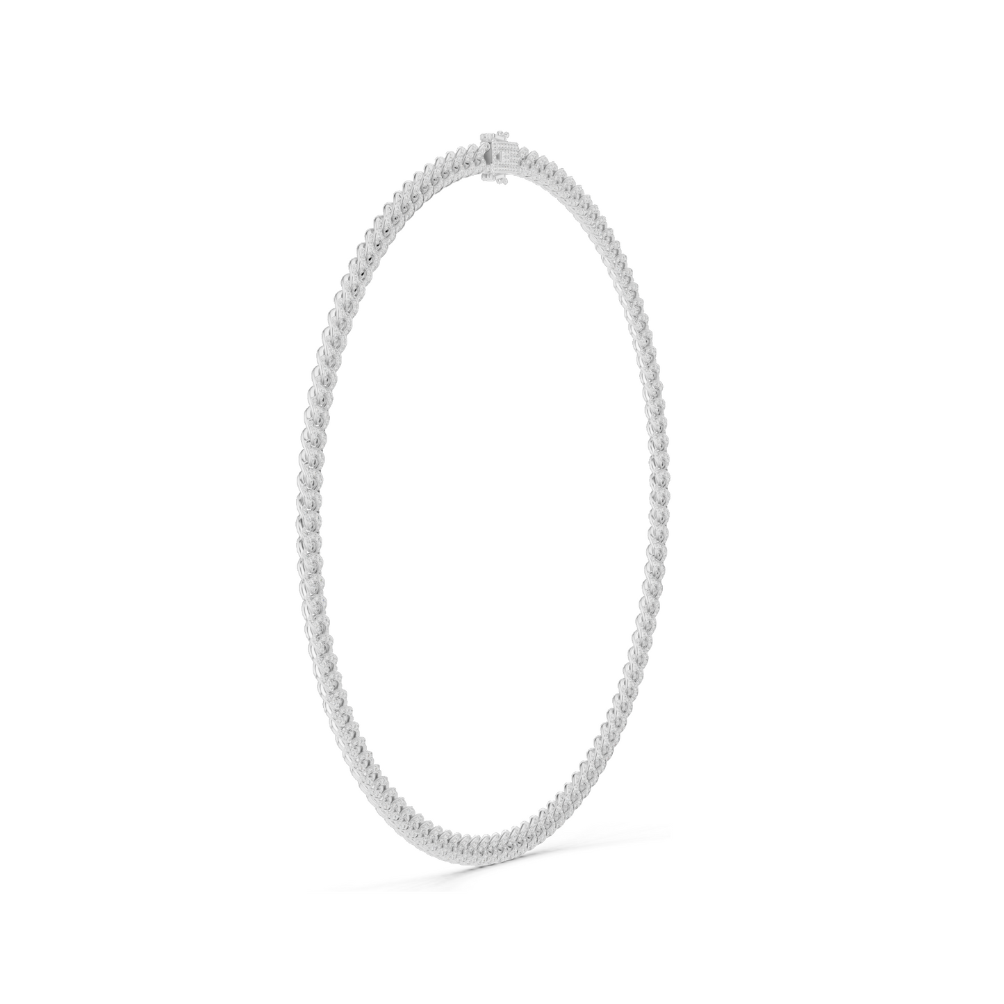 7.208 CT Lab-Created VVS-VS EF CVD Diamond Cuban Link Necklace | Round Brilliant Cut | 18KT, 14KT, Rose, Yellow, White Gold | 81.3g Fine Jewelry